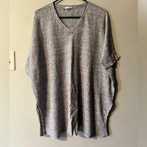 Eileen Fisher size P/M  short sleeve 💯 organic linen box lightweight sweater.